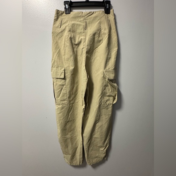 Zara Women’s khaki paper bag cargo pants XS EUC - Picture 2 of 4
